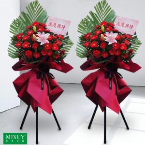 开业花篮-红色+香水百合